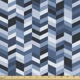 thumbnail image 1 of Ambesonne Slate Blue Fabric by the Yard Upholstery, Zigzag Twisty Lines, 2 Yards, Dark Slate Blue, 1 of 4