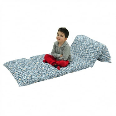 Navy Floor Pillow Lounger Cover, Marine Grunge Starfish Anchor Seahorse Underwater Marine Murky Design, Nap Mat Printed Fabric Case for 5 Pillows, 88" x 36", Petrol Blue Marigold, by Ambesonne