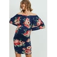 thumbnail image 1 of Navy Floral Print Off the Shoulder Maternity Dress, 1 of 3