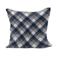 thumbnail image 1 of Navy Fluffy Throw Pillow Cushion Cover, Abstract Checkered Tartan Geometric Classic Squares with Scottish Effects, Decorative Square Pillow Case, 18" x 18", Dimgrey White Dark Blue, by Ambesonne, 1 of 5