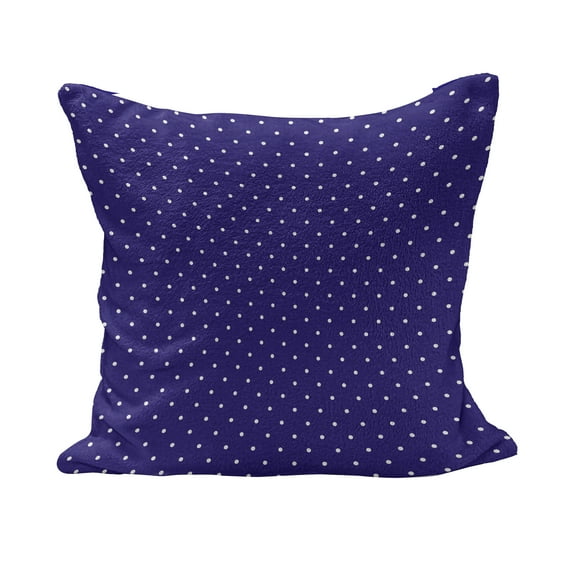 Navy Fluffy Throw Pillow Cushion Cover, Polka Dots Pattern Nostalgic Feminine Shabby Form Little Spots Motif, Decorative Square Accent Pillow Case, 24" x 24", Purple White, by Ambesonne