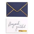 thumbnail image 1 of Navy Foil Letterpress Thank You Cards 36 Pack 4x6 Inches For Weddings, Graduations, Funerals, 1 of 6