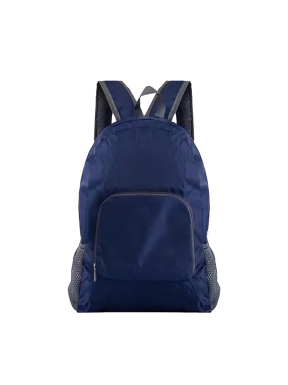 Navy Foldable Lightweight Backpack, Portable Waterproof Student School Bag, Compact Folding Travel Daypack For Outdoor Training Daily