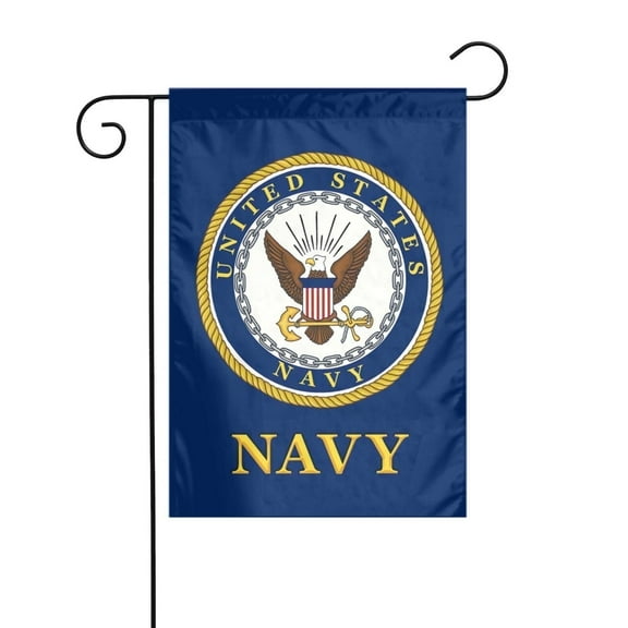 Navy Garden Flag for Yard Outside Decorations Double Sided for Home Indoor Outdoor Porch Patio Garden 12x18 in