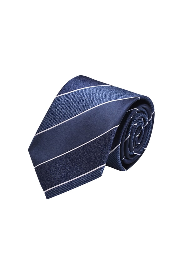 Navy Gentlemen'S Polyester Necktie With Classic Handmade Finish For Formal And Business Occasions