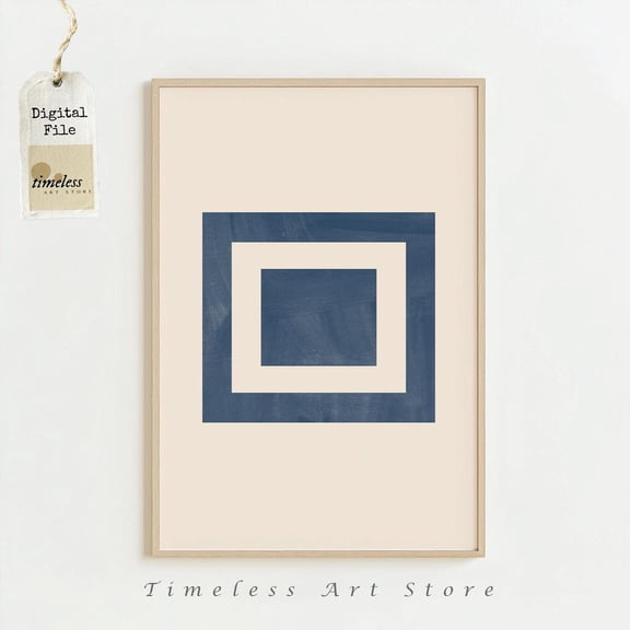 Navy Geometric Abstract Poster, Unframed Paper Poster 8x10in
