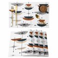 thumbnail image 1 of Navy Geometric Boho Placemats Set of 4, Bohemian Abstract Color Block Placemats for Dining Table, Place Mats for Kitchen Tabletop, Waterproof Wipeable Dining Table Mats Set, 1 of 9