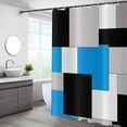 thumbnail image 1 of Navy Geometric Shower Curtain, Navy Grey Black Geometric Shower Curtain Contemporary Bathroom Curtain Bathtub Home Decor Waterproof Fabric Machine Washable with 12 Hooks, 1 of 1