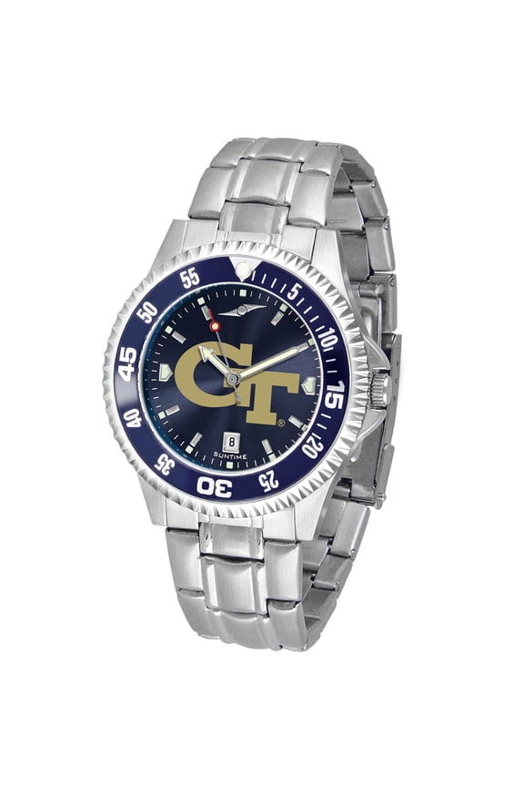 Navy Georgia Tech Yellow Jackets Competitor Steel AnoChrome Color Bezel Watch