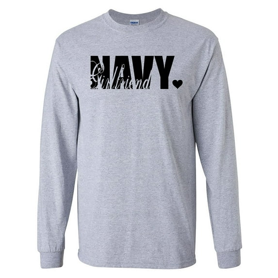 Navy Girlfriend Long Sleeve T-Shirt