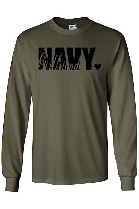 Navy Girlfriend Long Sleeve T-Shirt