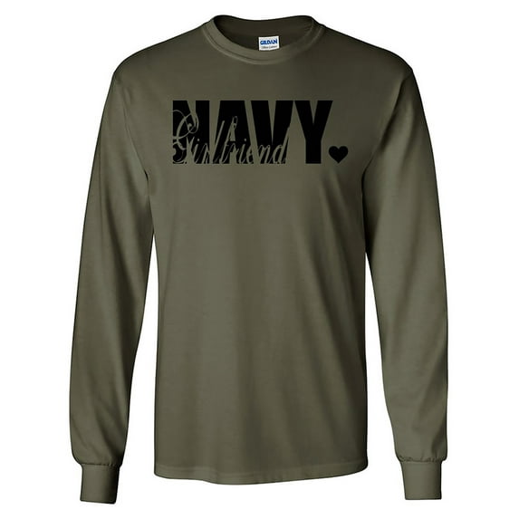 Navy Girlfriend Long Sleeve T-Shirt