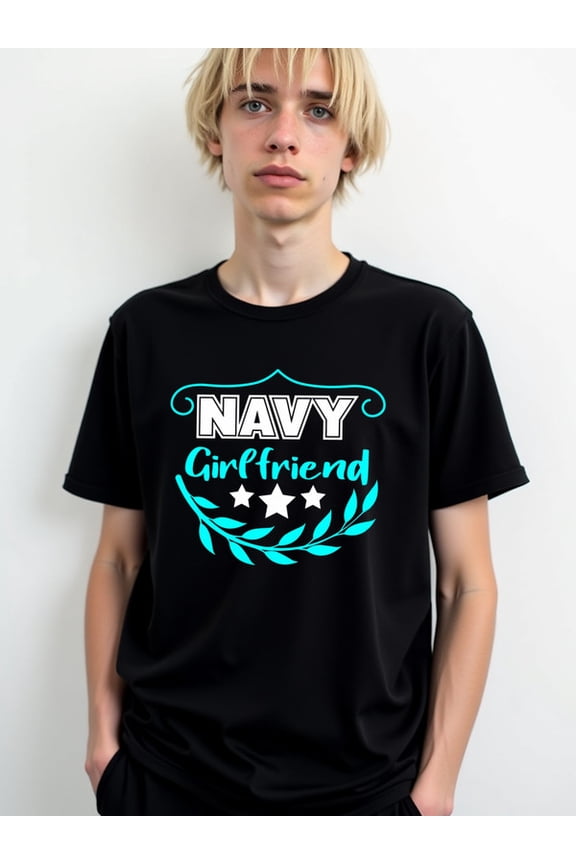 Navy Girlfriend Pride Tee men graphic t shirts black summer 2026 Breathable fabric, crew neck, short sleeves Trendy Unisex Shirt Graphic Tee tshirts