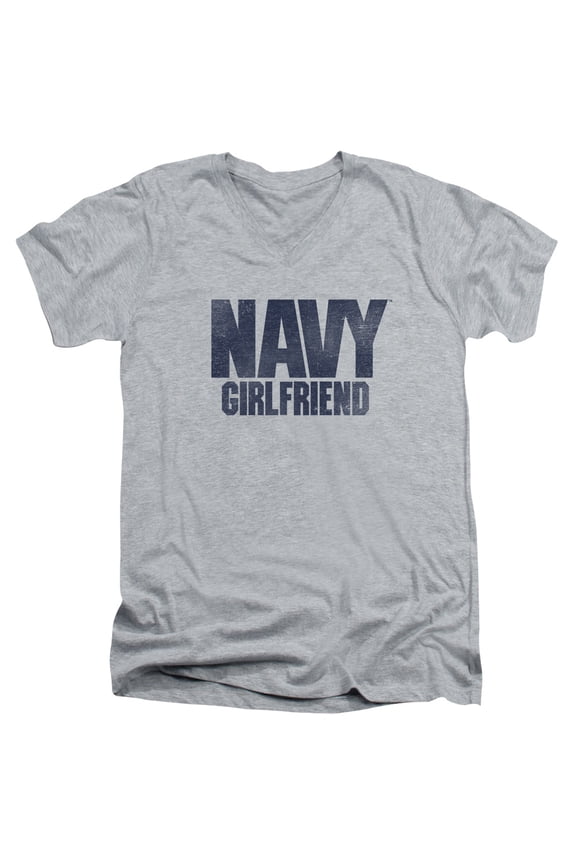 Navy - Girlfriend - Slim Fit V Neck Shirt - Large