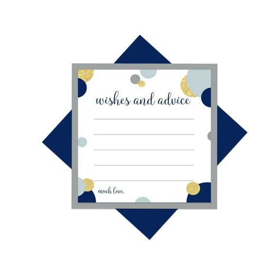 Navy & Gold Advice Cards (25-Pack) - Versatile Keepsake for All Lifes Milestones