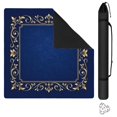 thumbnail image 1 of Navy Gold Baroque Floral Frame_02 Mahjong Mat 31.5x31.5 Inch | Non-Slip And Noise Reduction Mah Jong Table Mat Cover with Carrying Bag For Mahjong Lovers, Poker, Board Games And Dominoes, 1 of 7