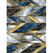 Navy Gold Grey Marble Abstract Modern Area Rug Aesthetic Geometric Striped Rug For Living Dining Room Retro Accent Bedroom Carpet Chic Boho Home Office Floor Rug Kitchen Runner Rug 2 x 3ft