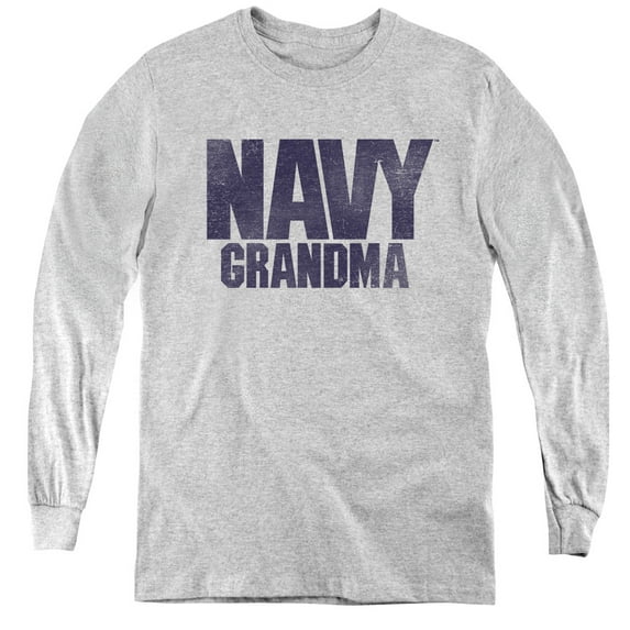 Navy - Grandma - Youth Long Sleeve Shirt - Small