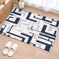 thumbnail image 1 of Navy Gray Geometric Stripes Washable Small Entryway Area Rugs 2'x3', Modern Abstract Lines Maze Low Pile Throw Rug Non-Slip Sturdy Edge Binding Carpet for Front Door Floor Room Entry, 1 of 9