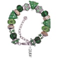 thumbnail image 1 of Navy Green Christmas Bead Bracelet, 1 of 4