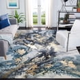 thumbnail image 1 of Navy Grey Gold Marble Area Rug For Living Room Bedroom, Abstract Modern Soft Washable Carpet, Indoor Decorative Rugs With Non-Slip Backing 2 x 3ft, 1 of 6