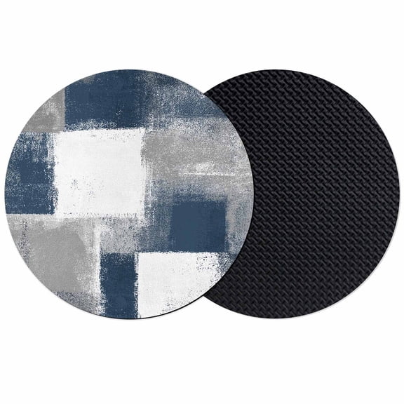 Navy Grey Paint Textured Coasters for Drinks,Absorbent Non Slip Rubber Drink Coasters Set of 2 for Cup,Table,Bar,Home Decor, Abstract Rustic Blue Tones