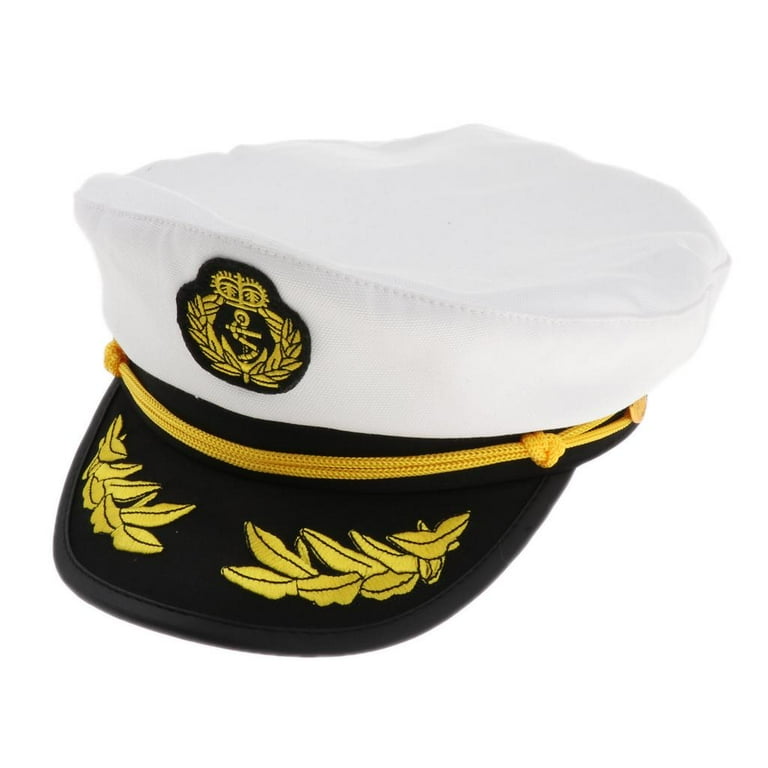 Milageto Sailor Adults Cosplay Hat, Unisex White Captain's Cap
