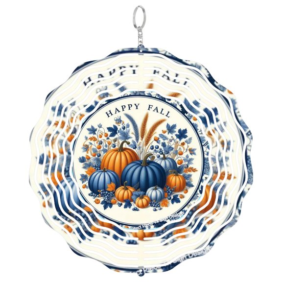 Navy Hello Fall 3D Wind Spinner Stainless Steel Modern Autumn