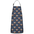 thumbnail image 1 of Navy Highland Cow Flower Pattern Apron-Garden Aprons for Women with Pockets-Cotton Linen Waterproof Kitchen Cooking Gardening Aprons Adjustable for Kitchen,Cooking,BBQ and Salon 33x27 Inch, 1 of 7