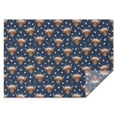 thumbnail image 1 of Navy Highland Cow Flower Pattern Rectangle Tablecloth 60"x84",Waterproof Polyester Rectangle Table Cloth, Wipeable Spillproof Polyester Tablecloth for Dining, Camping, Indoor and Outdoor, 1 of 5