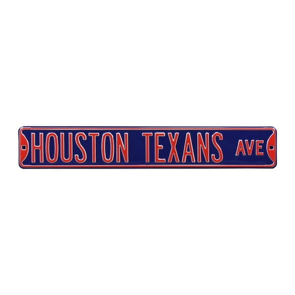 Navy Houston Texans 6" x 36" Steel Street Sign