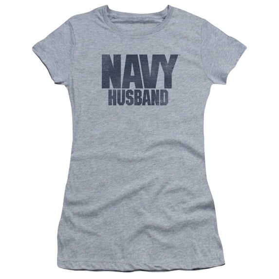 Navy Husband Junior Women's T-Shirt Sheer Athletic Heather