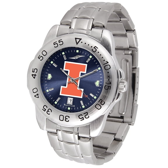 Navy Illinois Fighting Illini Sport Steel AnoChrome Watch