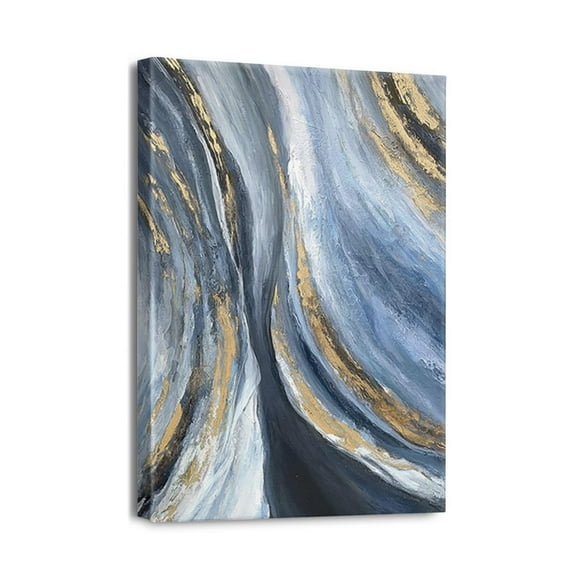 Navy Inspired Abstract Wall Art Perfect Modern Decor for Office, Living Room & Bedroom Walls (12x16inch)