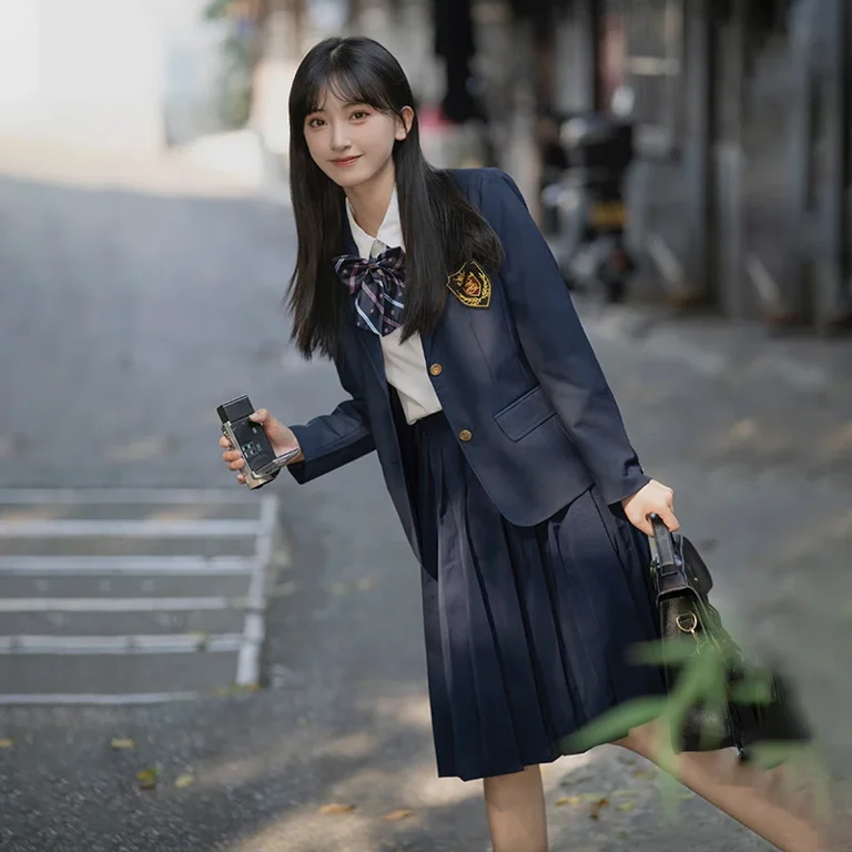 Navy Jacket for Girls School Coat High School Clothes Jk Suit Japan Korean Uniform for Graduation Student Blazer Seifuku Walmart