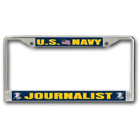 Navy Journalist JO Chrome License Plate Frame
