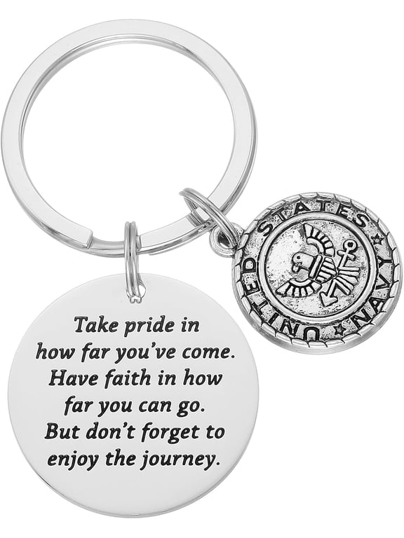 Navy Keychain Gifts for Men In Military Deployment BF Graduation Inspirational Us Navy Keychain
