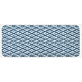 thumbnail image 1 of Navy Kitchen Mat, Nautical Pattern with Anchor and Windrose in Rope Stripes Navigation Sea Adventure, Plush Decorative Kitchen Mat with Non Slip Backing, 47" X 19", Indigo White, by Ambesonne, 1 of 1