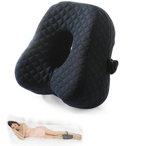 Leg Pillow, Knee Pillow for Side Sleepers, Butterfly Hollow Design Aligns, Knee Cushion for Sleeping,Suitable for Relieving Leg, Back, Knee Pain,Navy