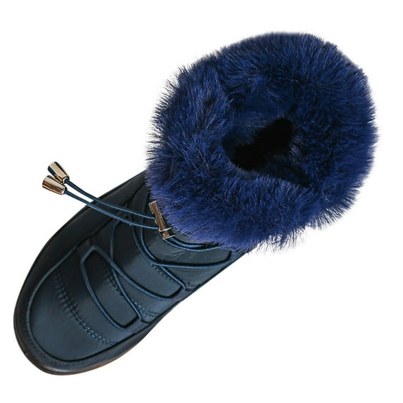 Navy Ladies Everyday Snow Boots With A Solid Color And Thickened Velvet For Outdoor Fun