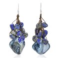 thumbnail image 1 of Navy Lapis Cluster Shell Drop .925 Silver Earrings, 1 of 4