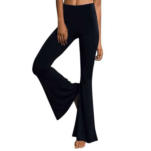 Navy Leggings For Women High Waist Wide Leg Palazzo Bell Bottom Yoga Flare Trousers Legging Size L