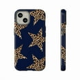 thumbnail image 1 of Navy Leopard Print Star Y2K Aesthetic Trendy Phone Case for iPhone 16 15 14 13 12 11 Pro Max up to 5XL, 1 of 2