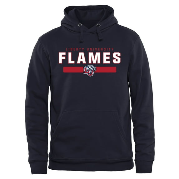 Navy Liberty Flames Team Strong Pullover Hoodie