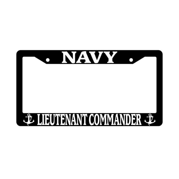Navy Lieutenant Commander Black Plastic License Plate Frame
