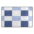 thumbnail image 1 of Navy Light Blue Check Pattern Memory Foam Area Rug 60"x39" Non Slip, Absorbent, Fade Proof for Living Room, Bedroom, Office, 1 of 7