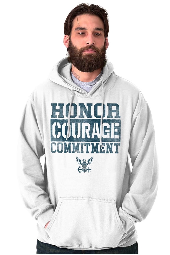 Navy Logo Honor Courage Commitment Hoodie Sweatshirt Women Men Brisco Brands L