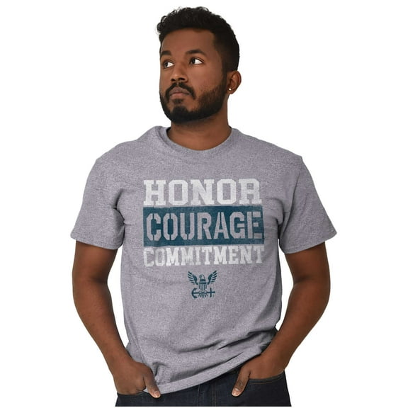 Navy Logo Honor Courage Commitment Men's Graphic T Shirt Tees Brisco Brands S