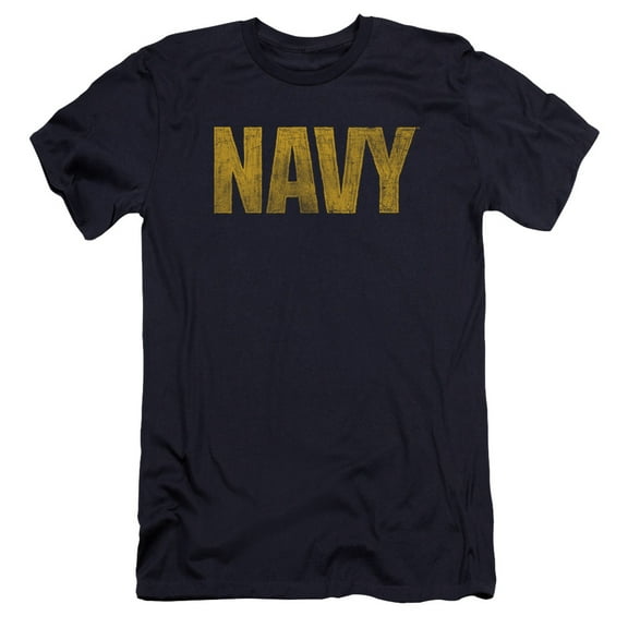 Navy - Logo - Premium Slim Fit Short Sleeve Shirt - Large