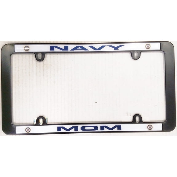 Navy MOM Black Plastic License Plate Frame Tag Cover United States Military